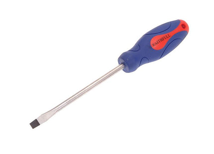 Faithfull Soft Grip Screwdriver Flared Slotted Tip 8.0 X 150Mm