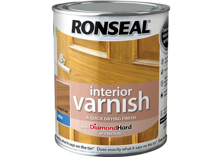 Ronseal Interior Varnish Quick Dry Satin French Oak 750Ml