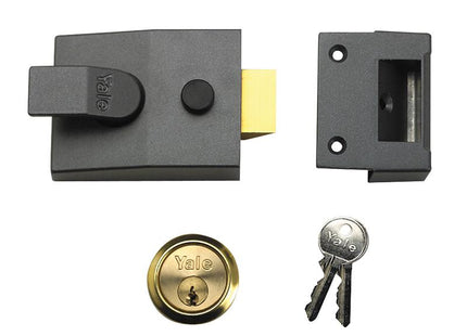 Yale Locks P89 Deadlock Nightlatch 60Mm Backset Brasslux Finish Visi