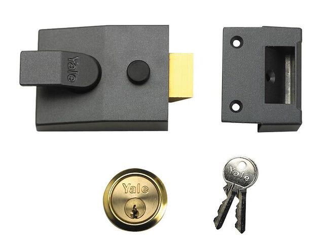 Yale Locks P89 Deadlock Nightlatch 60Mm Backset Brasslux Finish Visi