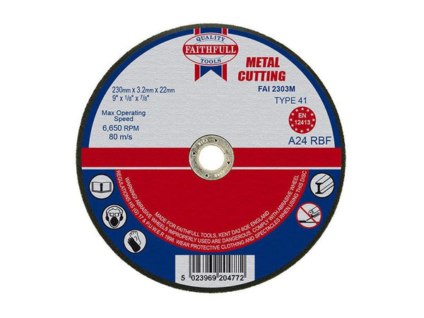 Faithfull Metal Cut Off Disc 230 X 3.2 X 22.23Mm