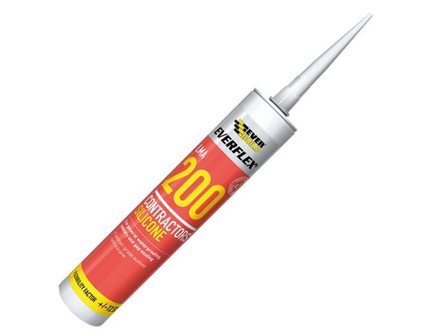 Everbuild Contractors Silicone Sealant 295Ml White 200