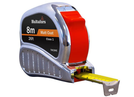 Hultafors TM8ME Chrome Tri-Matic Pocket Tape 8m/26ft (Width 25mm)