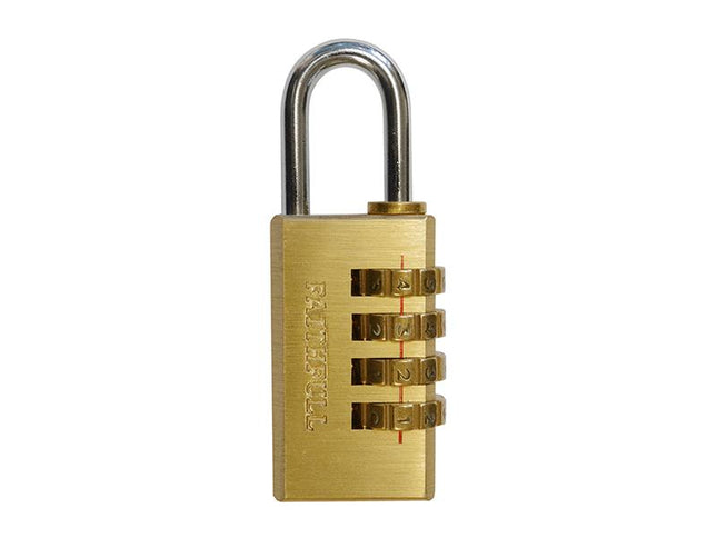 Faithfull Brass Combination Padlock 20Mm