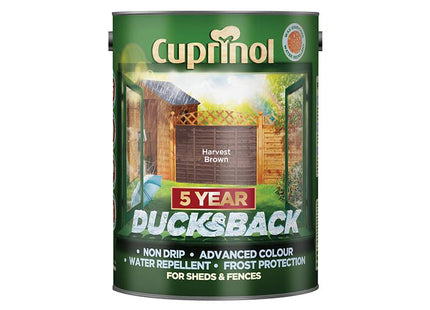 Cuprinol Ducksback 5 Year Waterproof For Sheds & Fences Harvest Brown 5 Litre
