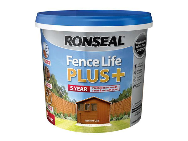 Ronseal Fence Life Plus+ Medium Oak 5 Litre