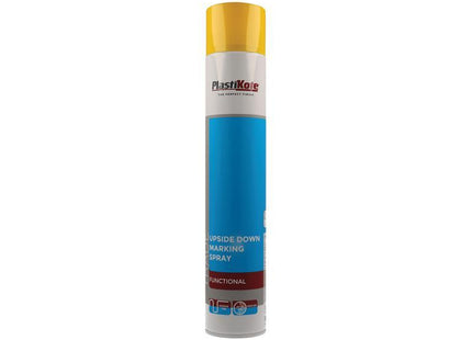 Plastikote Trade Upside Down Marking Spray Paint Yellow 750Ml