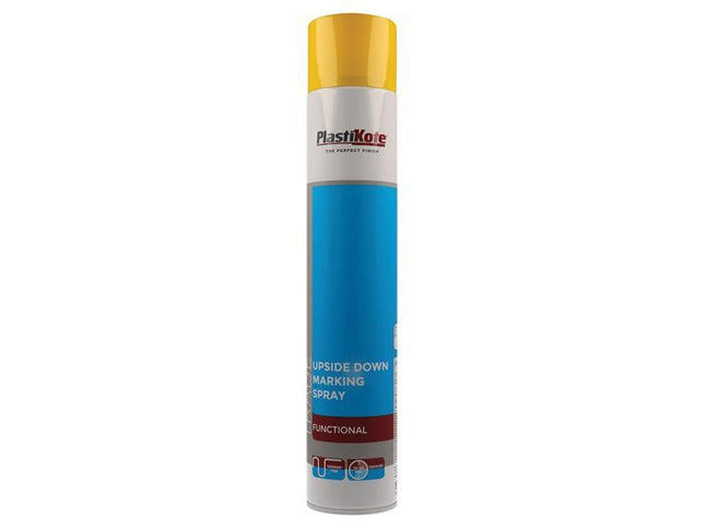 Plastikote Trade Upside Down Marking Spray Paint Yellow 750Ml