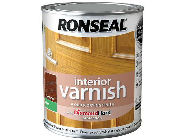 Ronseal Interior Varnish Quick Dry Matt Dark Oak 250Ml