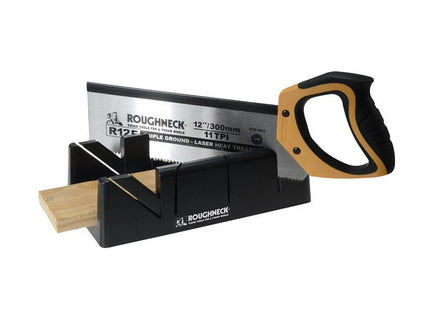 Roughneck Mitre Box & Hardpoint Tenon Saw Set 300Mm (12In)