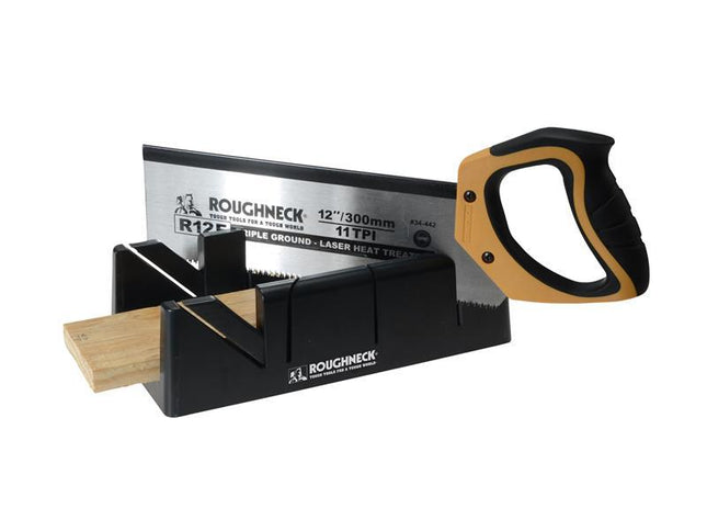 Roughneck Mitre Box & Hardpoint Tenon Saw Set 300Mm (12In)