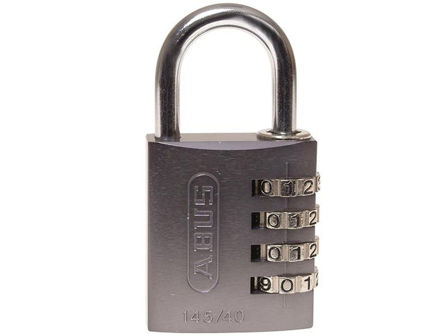 ABUS Mechanical 145/40 40Mm Aluminium Combination Padlock Titanium 49551