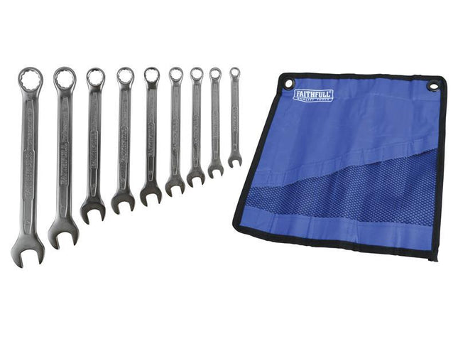 Faithfull Faithfull Combination Spanner Set With Roll, 9 Piece