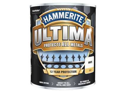 Hammerite Ultima Metal Paint Matt White 750ml