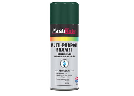 Plastikote Multi Purpose Enamel Spray Paint Gloss Green 400Ml