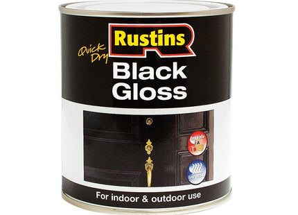 Rustins Quick Dry Black Gloss 500Ml
