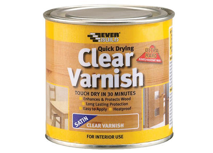 Everbuild Quick Dry Wood Varnish Satin Clear 250Ml