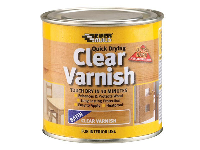 Everbuild Quick Dry Wood Varnish Satin Clear 250Ml