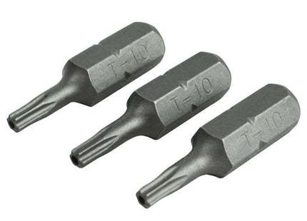 Faithfull Security S2 Grade Steel Screwdriver Bits T10S X 25Mm (Pack 3)