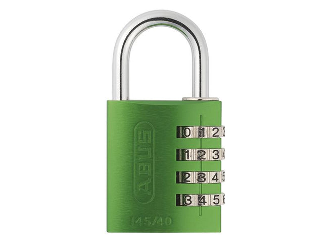 ABUS Mechanical 145/40 40Mm Aluminium Combination Padlock Green 49531