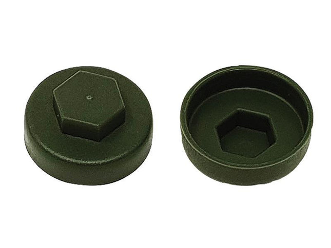 Forgefix Techfast Cover Cap Olive Green 16Mm (Pack 100)