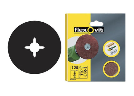 Flexovit Drill Mountable Discs 125Mm Fine 120G (Pack Of 10)