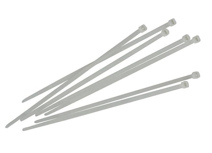 Faithfull Cable Ties White 4.8 X 250Mm (Pack 100)