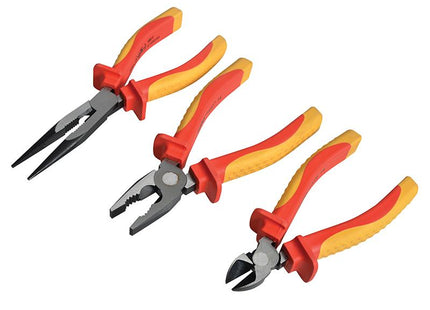 Faithfull Vde Plier Set With Pouch 3 Piece