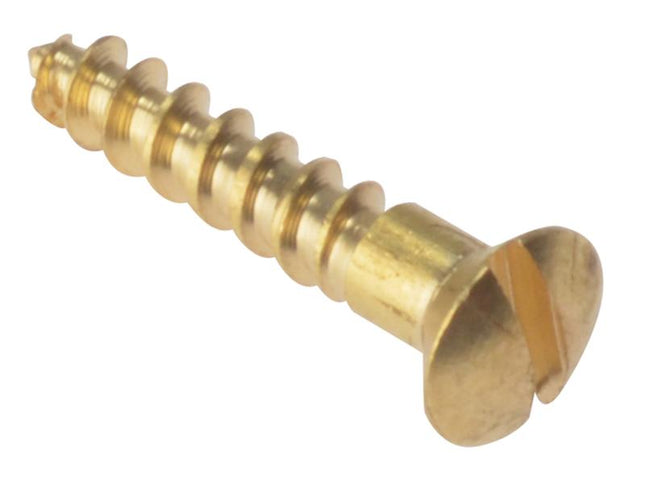 Forgefix Wood Screw Slotted Raised Head St Solid Brass 5/8In X 6 Box 200