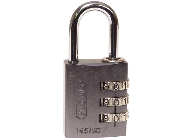 ABUS Mechanical 145/30 30Mm Aluminium Combination Padlock Titanium 46585