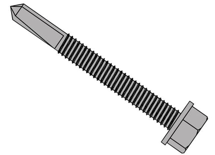 Forgefix Techfast Roofing Sheet To Steel Hex Screw No.5 Tip 5.5 X 50Mm Box 100