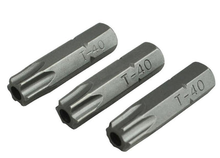 Faithfull Security S2 Grade Steel Screwdriver Bits T40S X 25Mm (Pack 3)