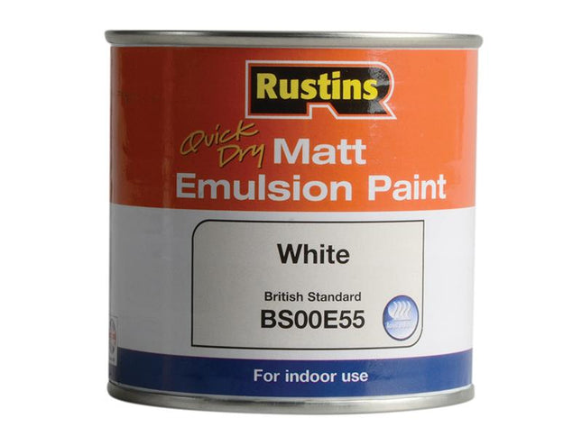 Rustins Quick Dry Matt Emulsion Paint White 250Ml