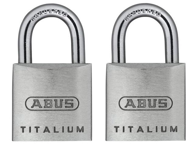 ABUS Mechanical 64Ti/20Mm Titalium Padlock Carded Twin Pack