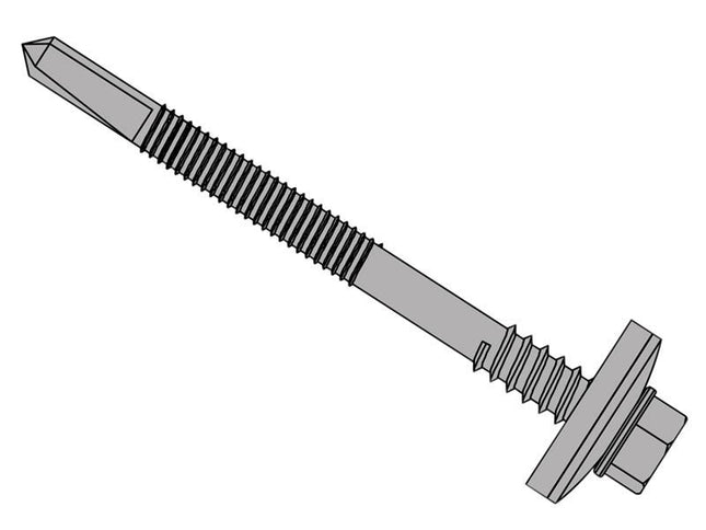 Forgefix Techfast Composite Panels To Steel Hex Screw No.5 Tip 5.5 X 105Mm Box 100