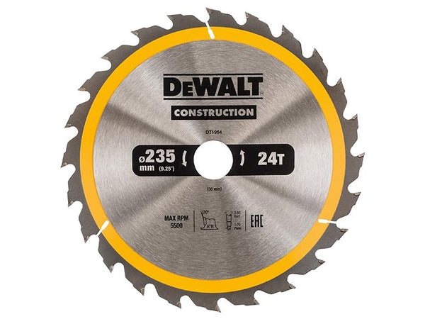 DEWALT Portable Construction Circular Saw Blade 235 X 30Mm X 24T