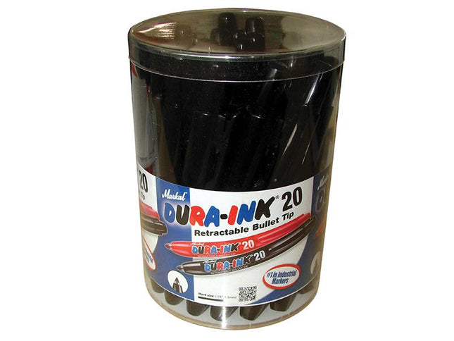 Markal Dura-Ink 20 Retractable Marker - Black (Tub Of 24)