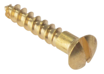 Forgefix Wood Screw Slotted Raised Head St Solid Brass 3/4In X 6 Box 200