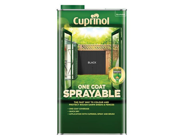 Cuprinol One Coat Sprayable Fence Treatment Black 5 litre