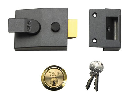 Yale Locks P89 Deadlock Nightlatch 60Mm Backset Dmg Finish Satin Chrome Cylinder Visi