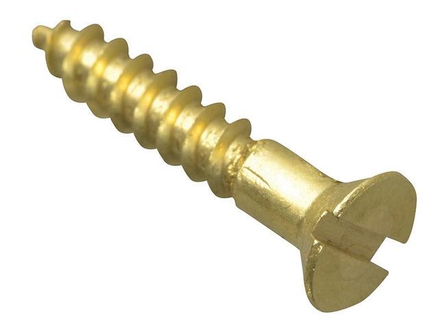 Forgefix Wood Screw Slotted Csk Brass 5/8In X 4 Forge Pack 50