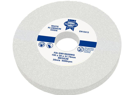 Faithfull General Purpose Grinding Wheel 150 X 20Mm White Medium