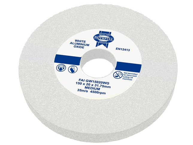 Faithfull General Purpose Grinding Wheel 150 X 20Mm White Medium