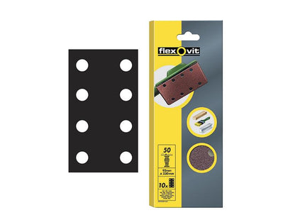 Flexovit 1/3 Sanding Sheets Perforated Medium Grit (Pack Of 10)