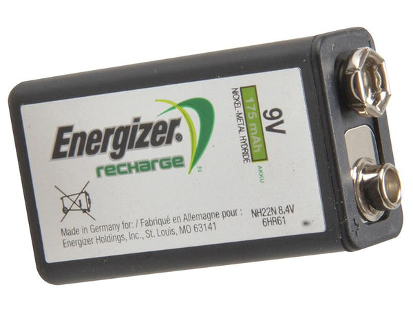 Energizer 9 Volt Rechargeable Power Plus Battery R9V 175 Mah Single