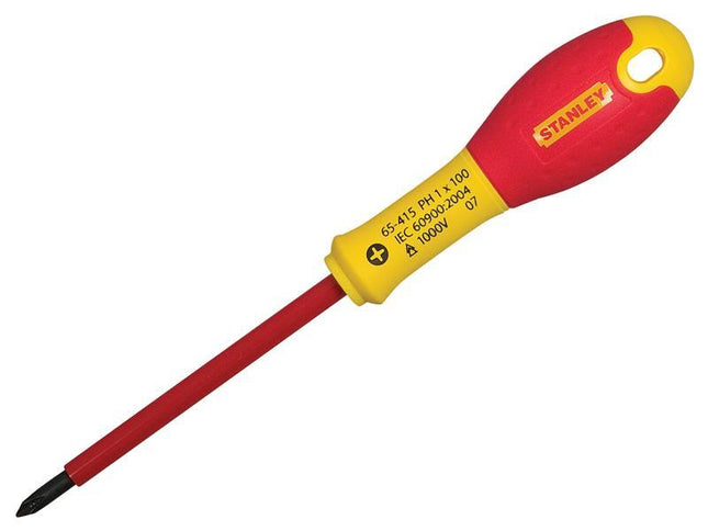 Stanley Tools Fatmax Vde Insulated Screwdriver Phillips Tip Ph1 X 100Mm