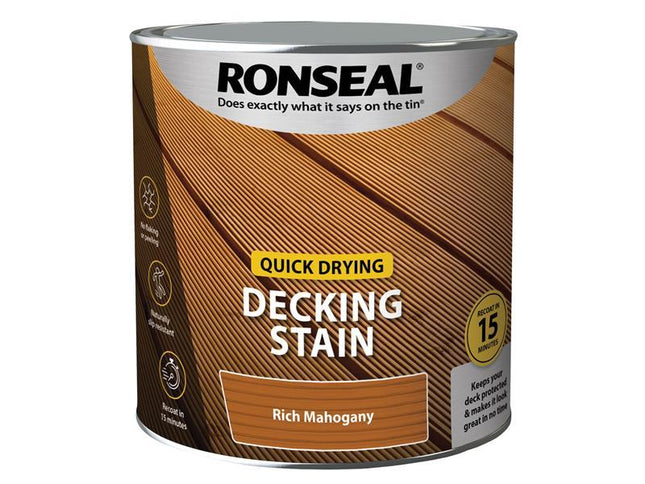 Ronseal Quick Drying Decking Stain Rich Mahogany 2.5 litre