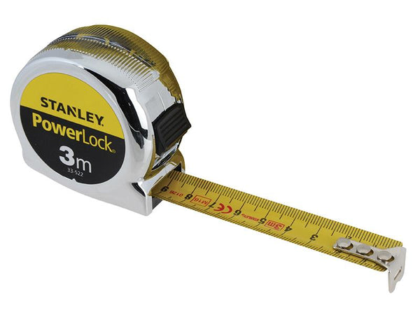 Stanley Tools Powerlock Classic Pocket Tape 3M (Width 19Mm) (Metric Only)