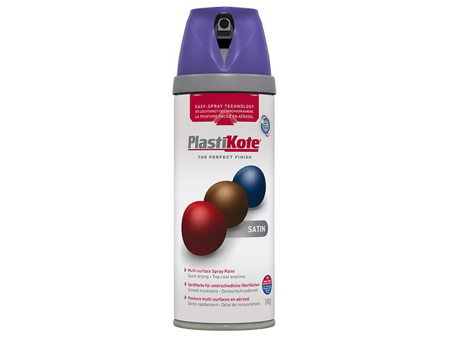 Plastikote Twist & Spray Satin Sumptuous Purple 400Ml