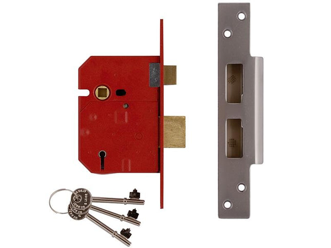 Union 2234E 5 Lever Bs Mortice Sashlock Plated Brass Finish 67Mm 2.5 In Visi